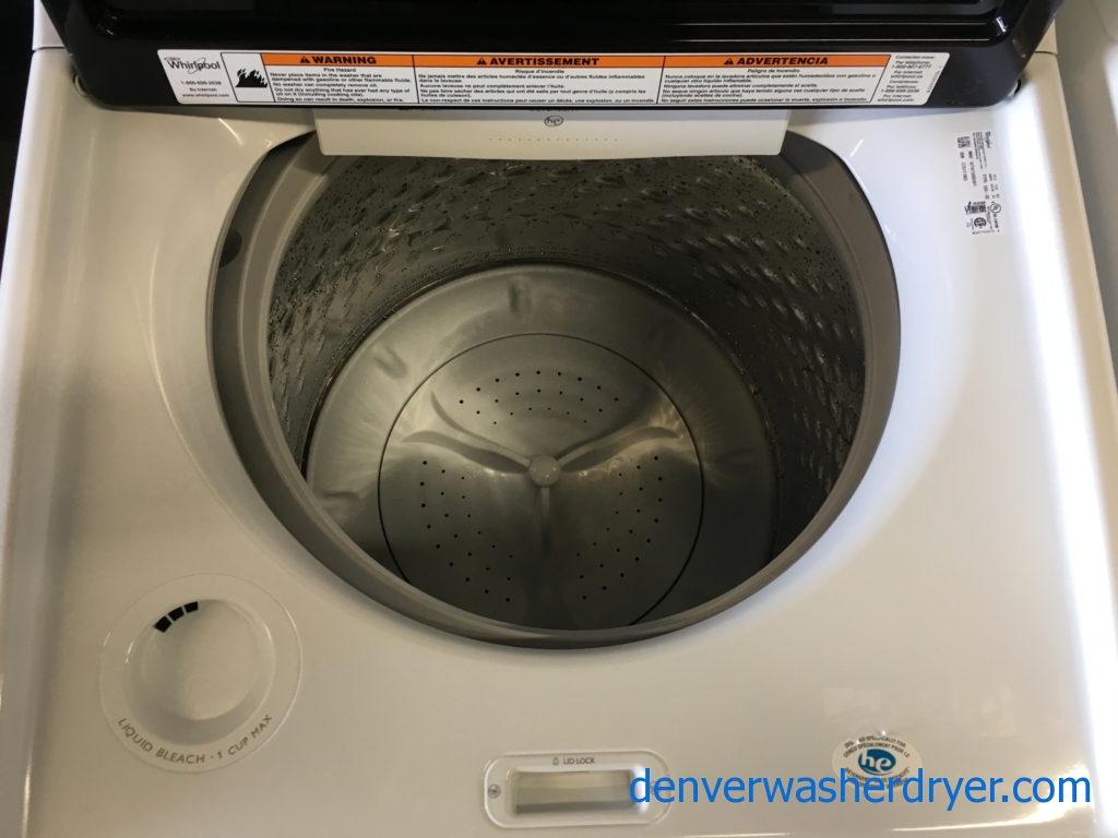 BRAND-NEW HE Whirlpool Top-Load Direct-Drive Washer with Steam & HE Gas with Steam Dryer, 1-Year Warranty