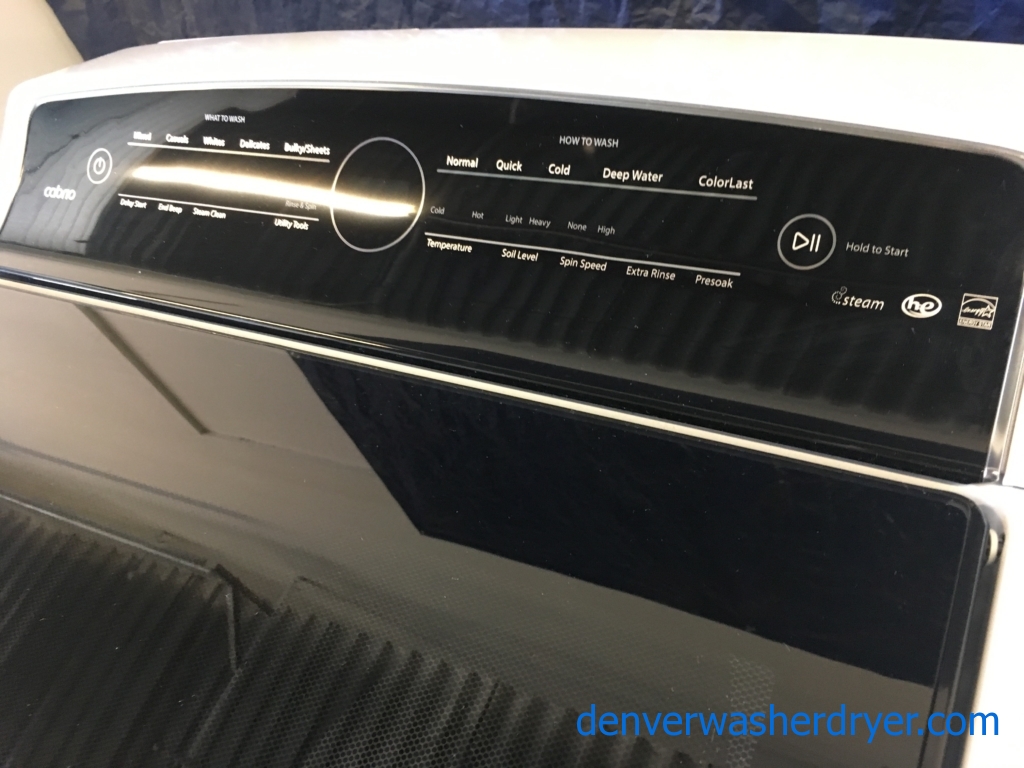 BRAND-NEW HE Whirlpool Top-Load Direct-Drive Washer with Steam & HE Gas with Steam Dryer, 1-Year Warranty