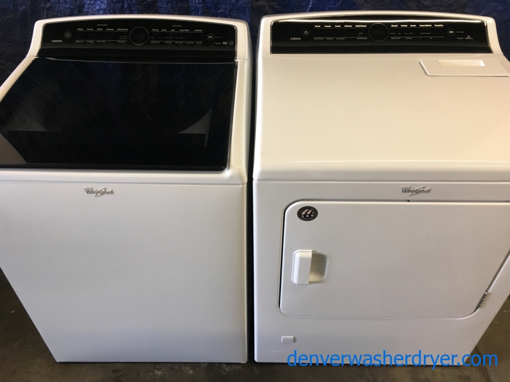 BRAND-NEW HE Whirlpool Top-Load Direct-Drive Washer with Steam & HE Gas with Steam Dryer, 1-Year Warranty