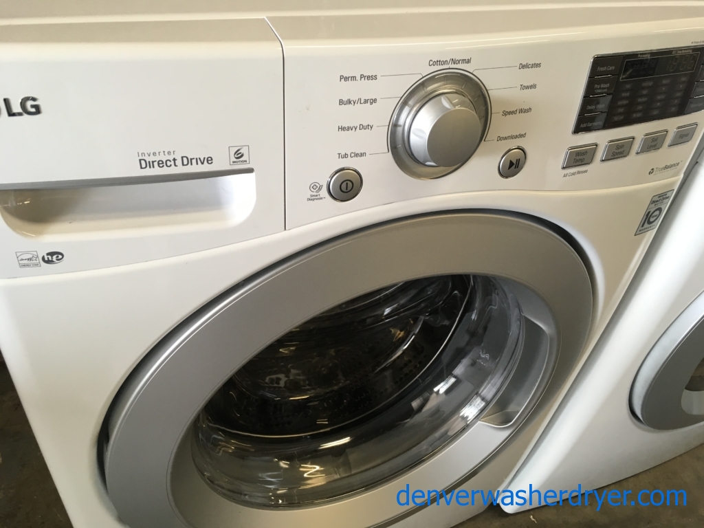 BRAND-NEW 27″ LG Stackable HE Front-Load Direct-Drive Washer & HE *GAS* Dryer, 1-Year Warranty