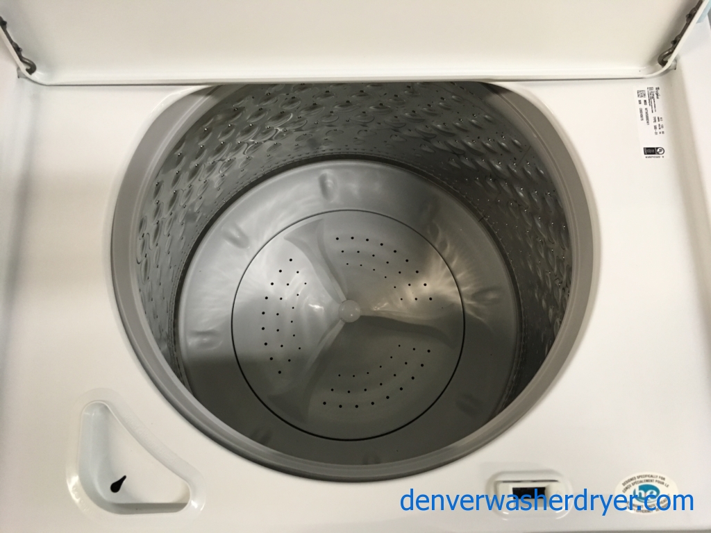 BRAND-NEW Whirlpool HE Top-Load Washer & 120v *Gas* Vented Dryer, 1-Year Warranty