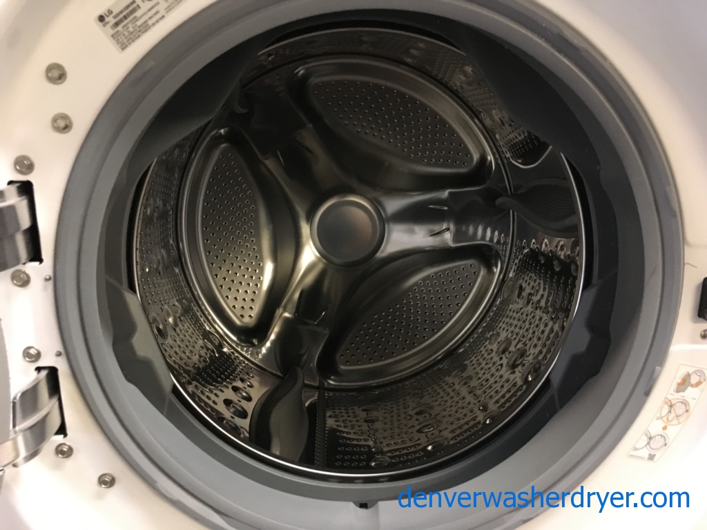 BRAND-NEW HE 27″ LG Stackable Front-Load Steam Washer & *GAS* w/Steam Dryer Set w/Pedestals, 1-Year Warranty