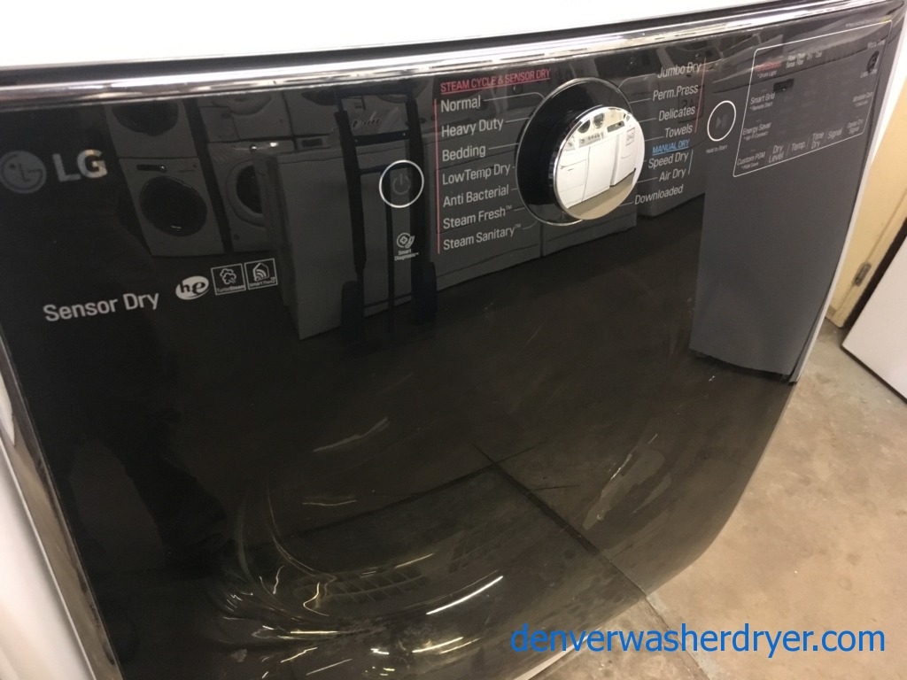 BRAND-NEW 27″ LG HE SMART Front-Load Direct-Drive Washer with Steam & HE SMART *GAS* Dryer with Steam, 1-Year Warranty