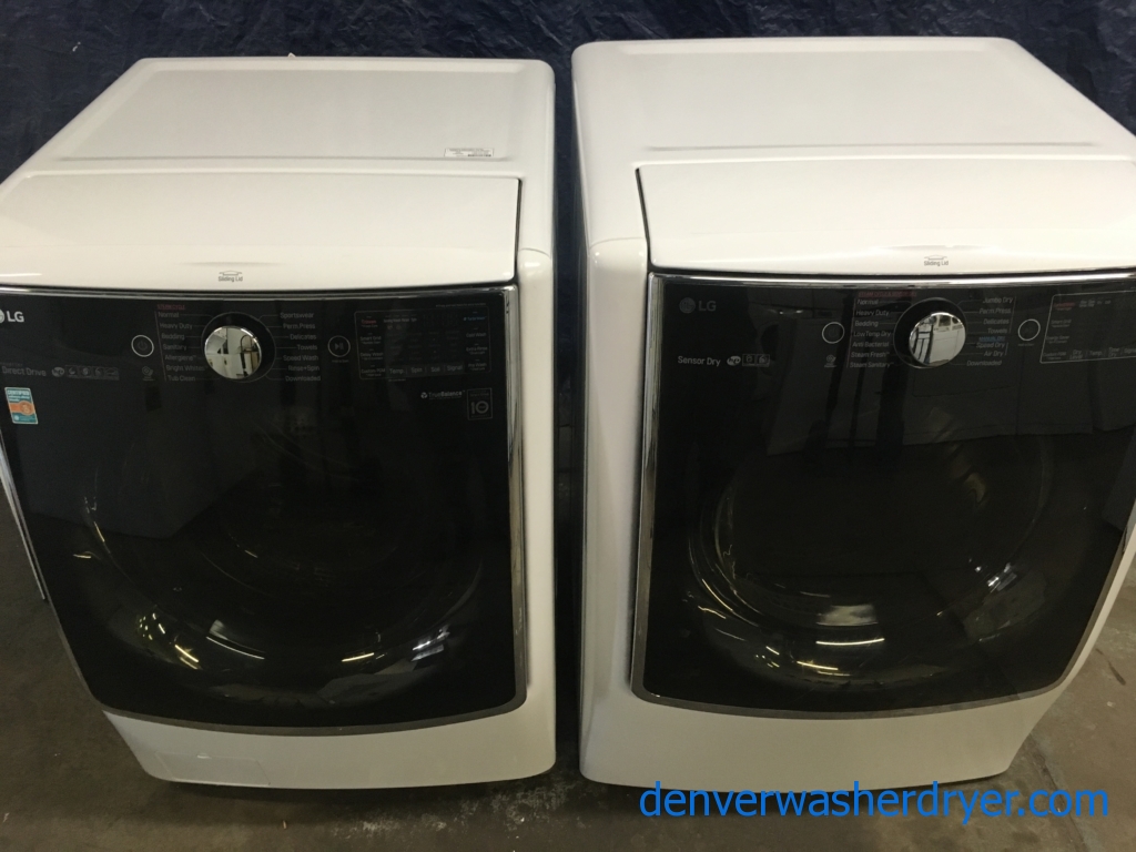 BRAND-NEW 27″ LG HE SMART Front-Load Direct-Drive Washer with Steam & HE SMART *GAS* Dryer with Steam, 1-Year Warranty