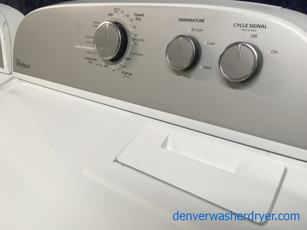 *Used* Super-Capacity Whirlpool Top-Load Washer & Electric Dryer Set, 1-Year Warranty