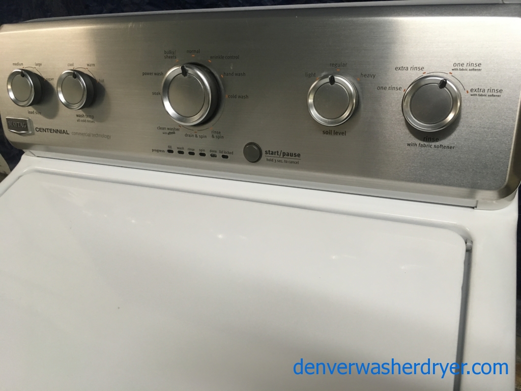 27″ Maytag Centennial Full Speed Top-Load Washer with Agitator, 1-Year Warranty