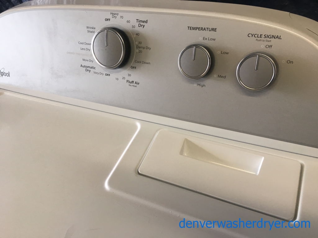 BRAND-NEW Top-Load Whirlpool HE Washer & *Used* Electric Dryer, 1-Year Warranty