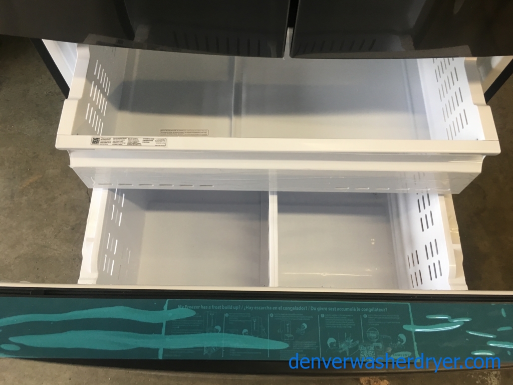 BRAND-NEW Samsung (24.6 Cu. Ft.) Black Stainless French Door Refrigerator, 1-Year Warranty