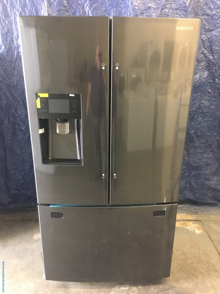 BRAND-NEW Samsung (24.6 Cu. Ft.) Black Stainless French Door Refrigerator, 1-Year Warranty