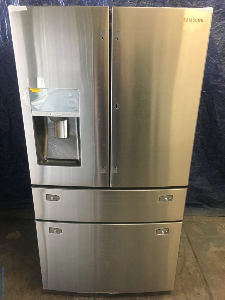 BRAND-NEW Stainless 4-Door French-Doors Samsung (27.8 Cu. Ft.) Refrigerator, 1-Year Warranty