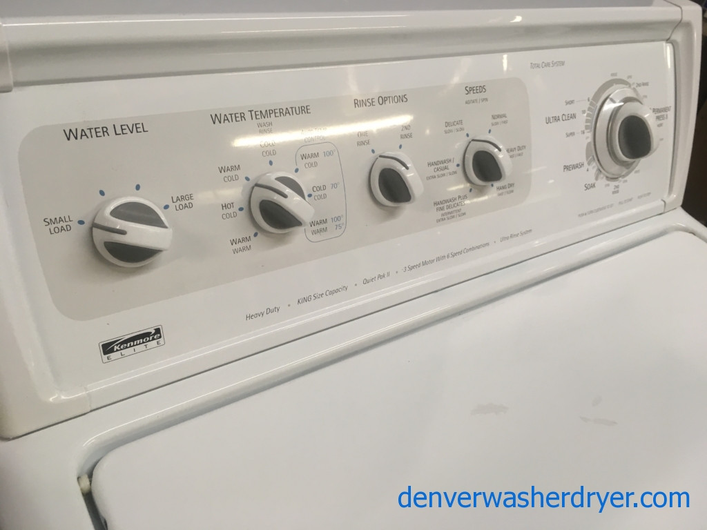 Quality Refurbished King-Size Kenmore Elite Direct-Drive Top-Load Washer, 1-Year Warranty
