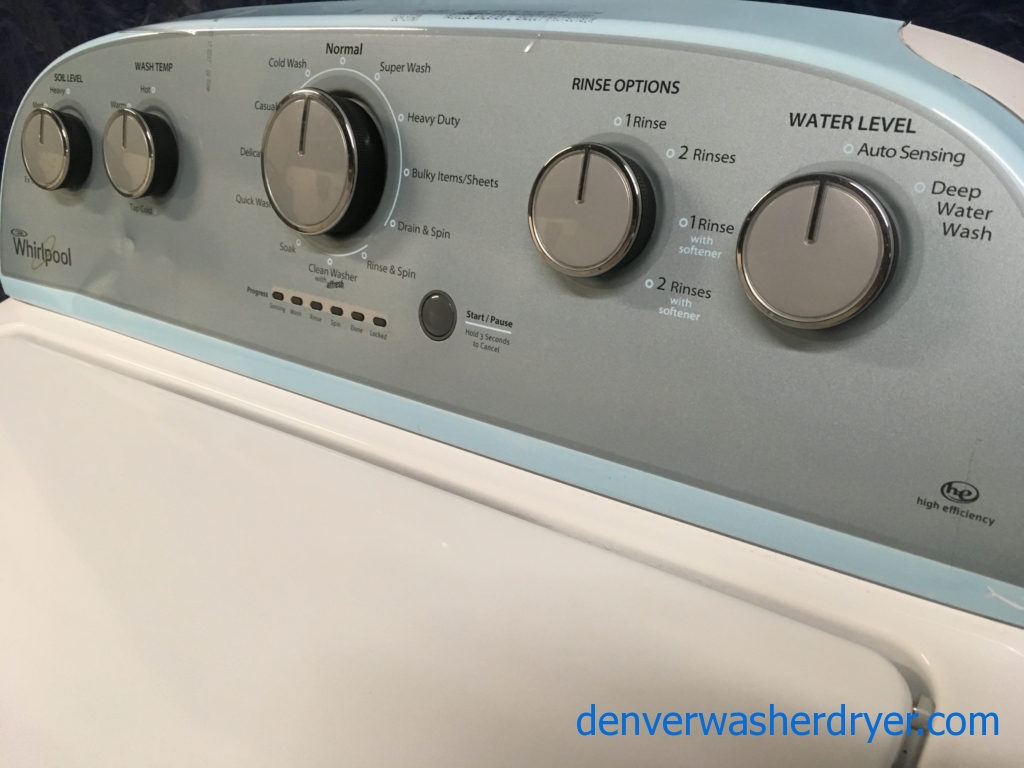 BRAND-NEW Top-Load Whirlpool HE with Agitator Washer, 1-Year Warranty