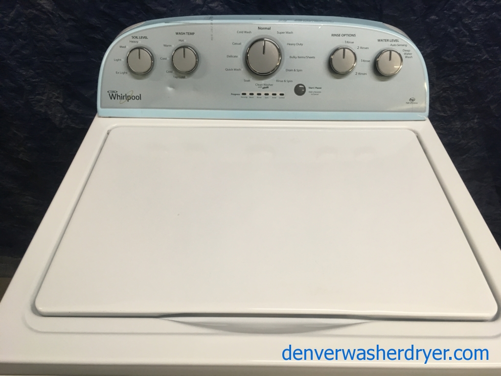 BRAND-NEW Top-Load Whirlpool HE with Agitator Washer, 1-Year Warranty