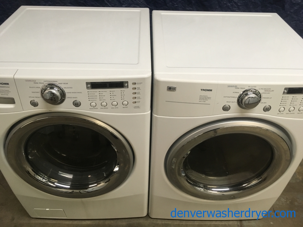 Quality Refurbished LG Tromm Front-Load Stackable HE Washer & Electric Dryer Set, 1-Year Warranty