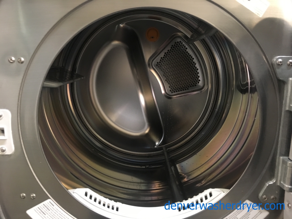 Quality Refurbished 27″ LG Front-Load Stackable HE Direct-Drive Steam Washer & Electric 220v Steam Dryer Set, 1-Year Warranty