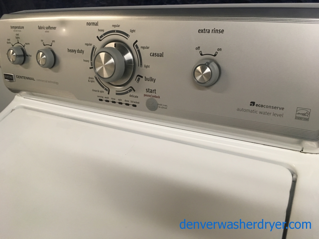 Maytag Centennial Commercial Technology Top-Load HE Energy Star Washer & Electric Dryer Set, 1-Year Warranty