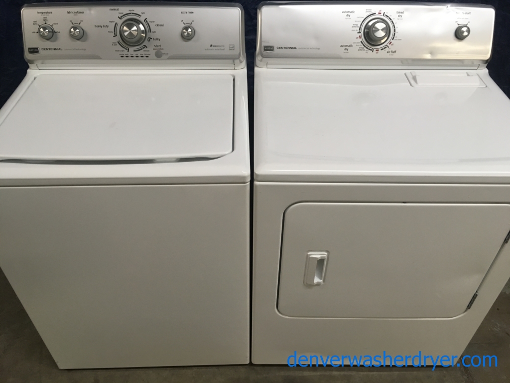 Maytag Centennial Commercial Technology Top-Load HE Energy Star Washer & Electric Dryer Set, 1-Year Warranty