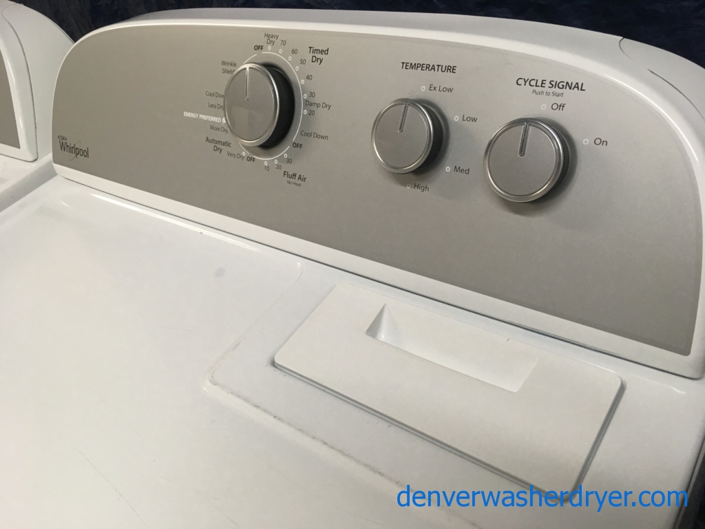 Wonderfully *Used* Whirlpool 27″ Top-Load Washer with Agitator & Electric Dryer Set, Quality Refurbished, 1-Year Warranty