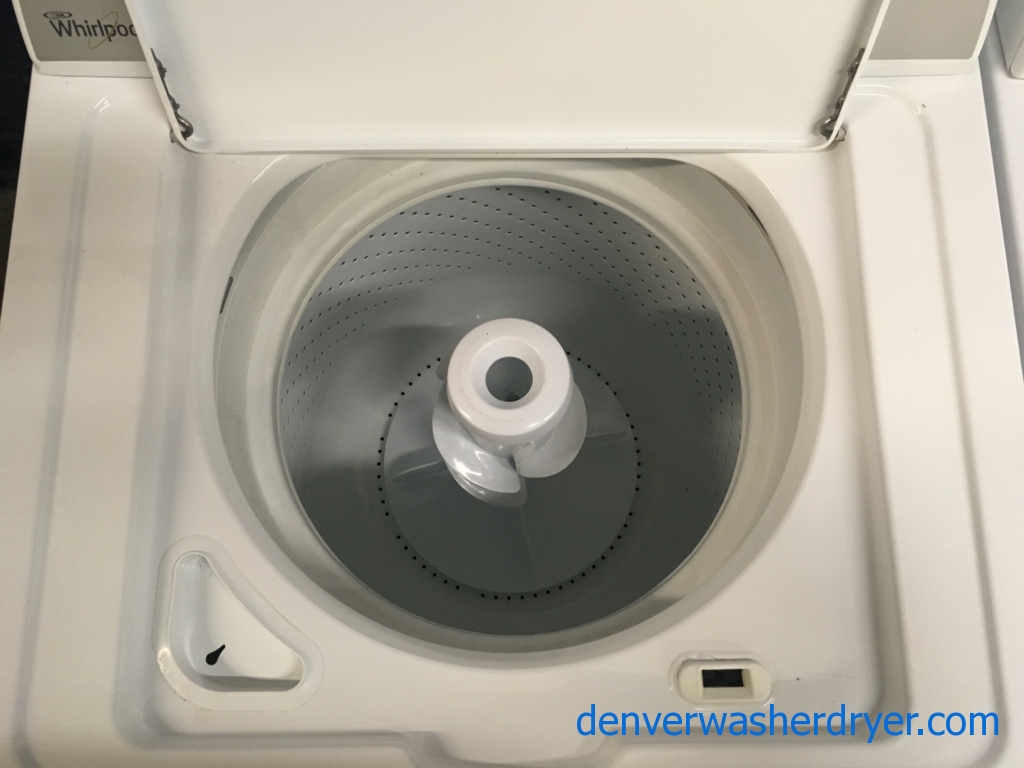Wonderfully *Used* Whirlpool 27″ Top-Load Washer with Agitator & Electric Dryer Set, Quality Refurbished, 1-Year Warranty
