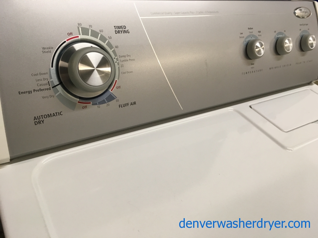 Wonderful Whirlpool 29″ Large Capacity Electric Dryer, 1-Year Warranty