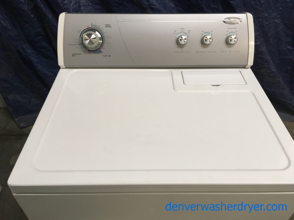 Wonderful Whirlpool 29″ Large Capacity Electric Dryer, 1-Year Warranty