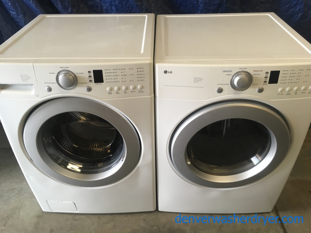 Quality Refurbished LG 27″ Front-Load Stackable Washer & Electric Dryer, 1-Year Warranty