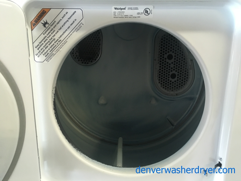 Quality Refurbished Whirlpool 24″ Thin-Twin Electric Laundry Center, 1-Year Warranty