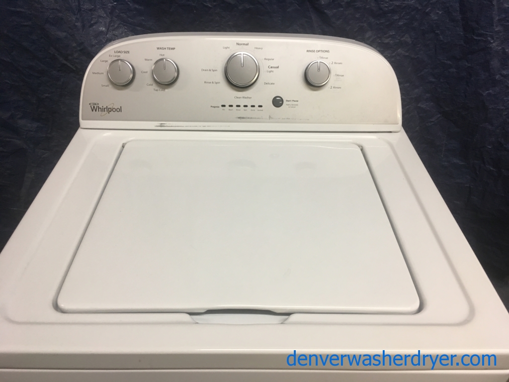 27″ Whirlpool Top-Load Washer with Agitator, 1-Year Warranty