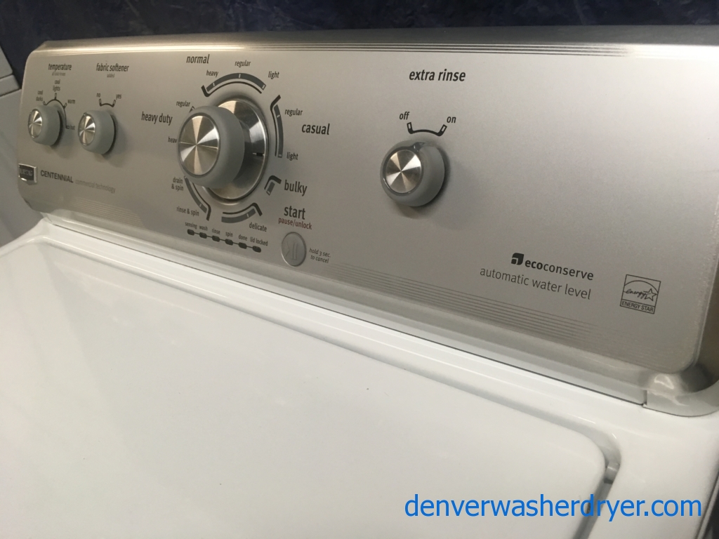Maytag Centennial 27″ Eco-Conserve Top-Load Washer with Agitator, 1-Year Warranty