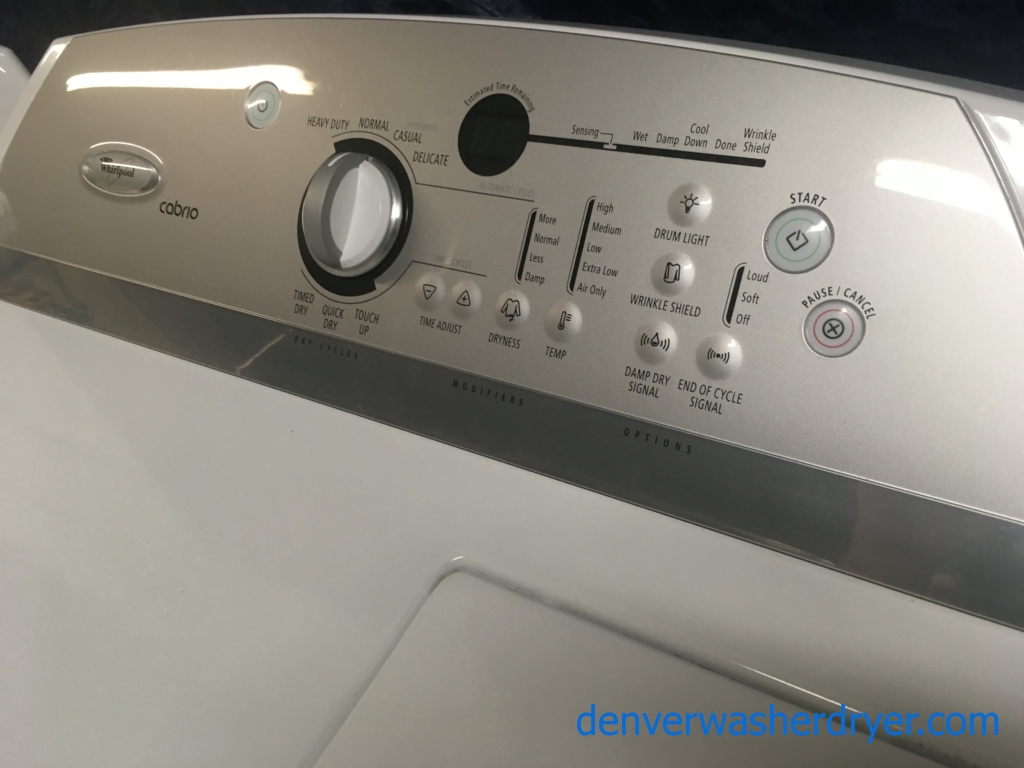 Quality Refurbished Whirlpool Direct-Drive Top-Load Washer with Agitator & Electric 220v Dryer, 1-Year Warranty
