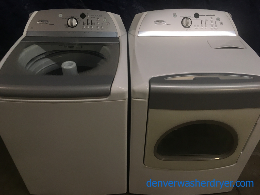 Quality Refurbished Whirlpool Direct-Drive Top-Load Washer with Agitator & Electric 220v Dryer, 1-Year Warranty