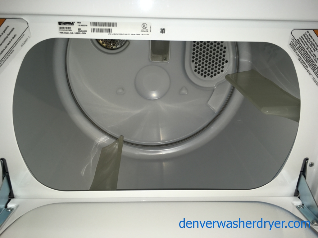 Quality Refurbished Kenmore Heavy-Duty Top-Load Direct-Drive Washer & Electric Dryer 220v, 1-Year Warranty