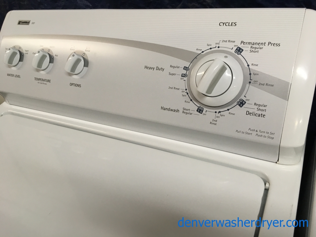Quality Refurbished Kenmore Heavy-Duty Top-Load Direct-Drive Washer & Electric Dryer 220v, 1-Year Warranty