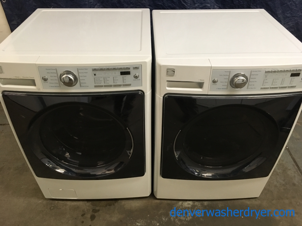 Quality Refurbished HE Kenmore Elite (LG) Highest Quality Front-Load Direct-Drive Washer & Electric Dryer w/Steam, 1-Year Warranty