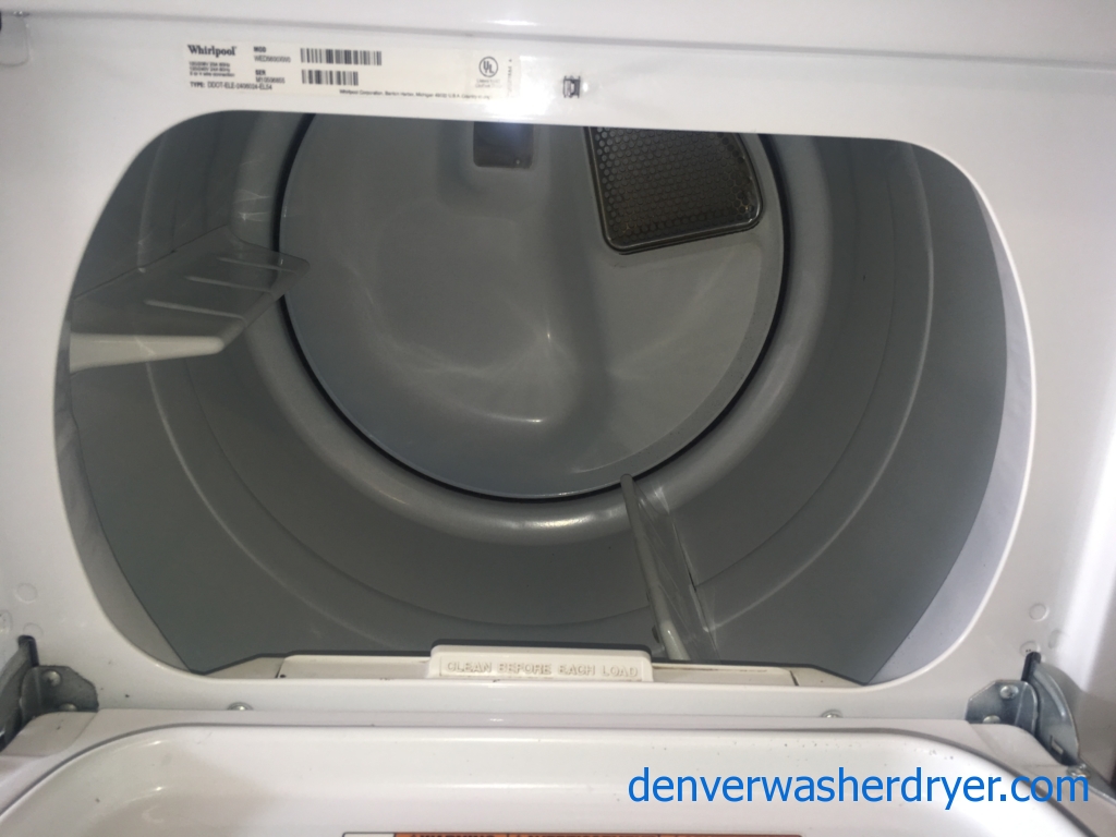 27″ Whirlpool Cabrio Top-Load Washer & Electric Dryer 220v, 1-Year Warranty