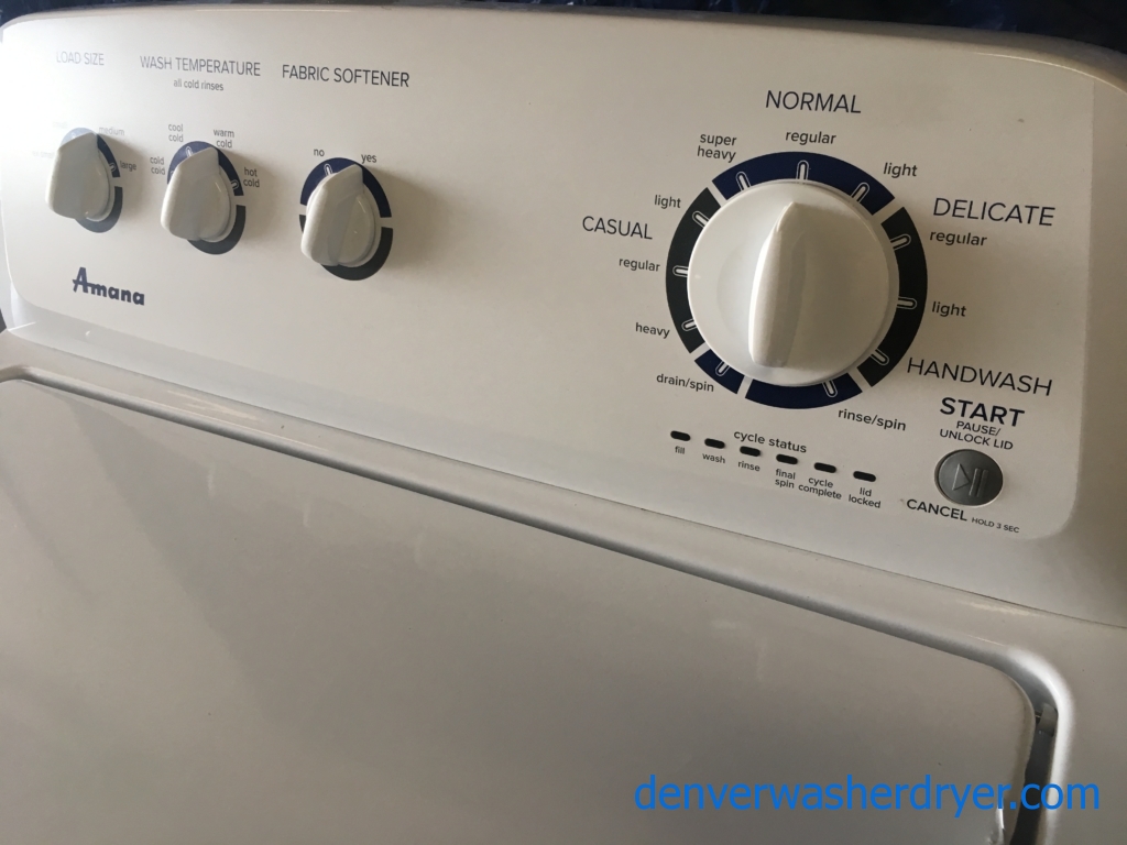 Amana (Maytag) Top-Load (3.4 Cu. Ft.) Washer, 1-Year Warranty