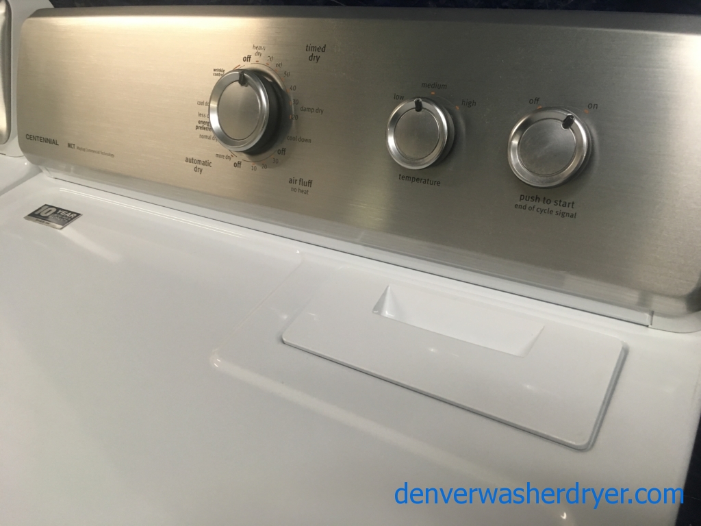 Maytag Centennial Series 27″ HE Top-Load Washer & Electric Dryer, 1-Year Warranty