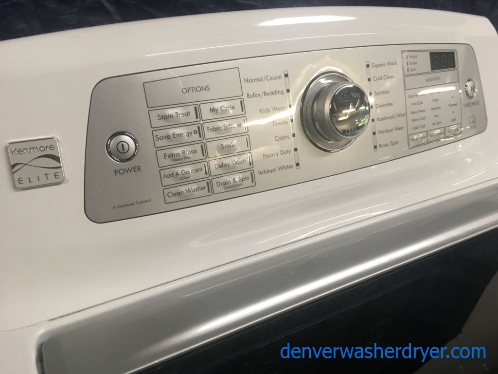Kenmore Elite HE Top-Load Direct-Drive Washer & Electric Dryer Set, 1-Year Warranty