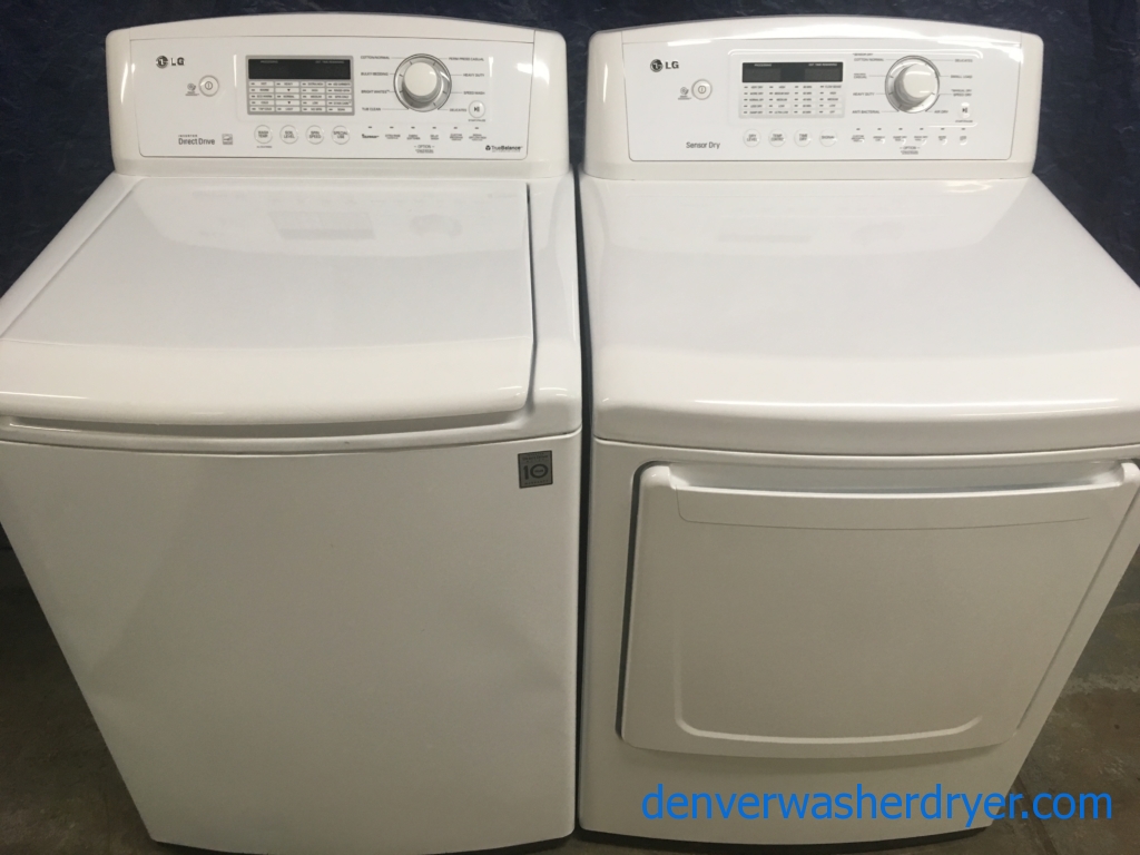 LG 27″ Top-Load HE Direct-Drive Washer & Electric Dryer, 1-Year Warranty