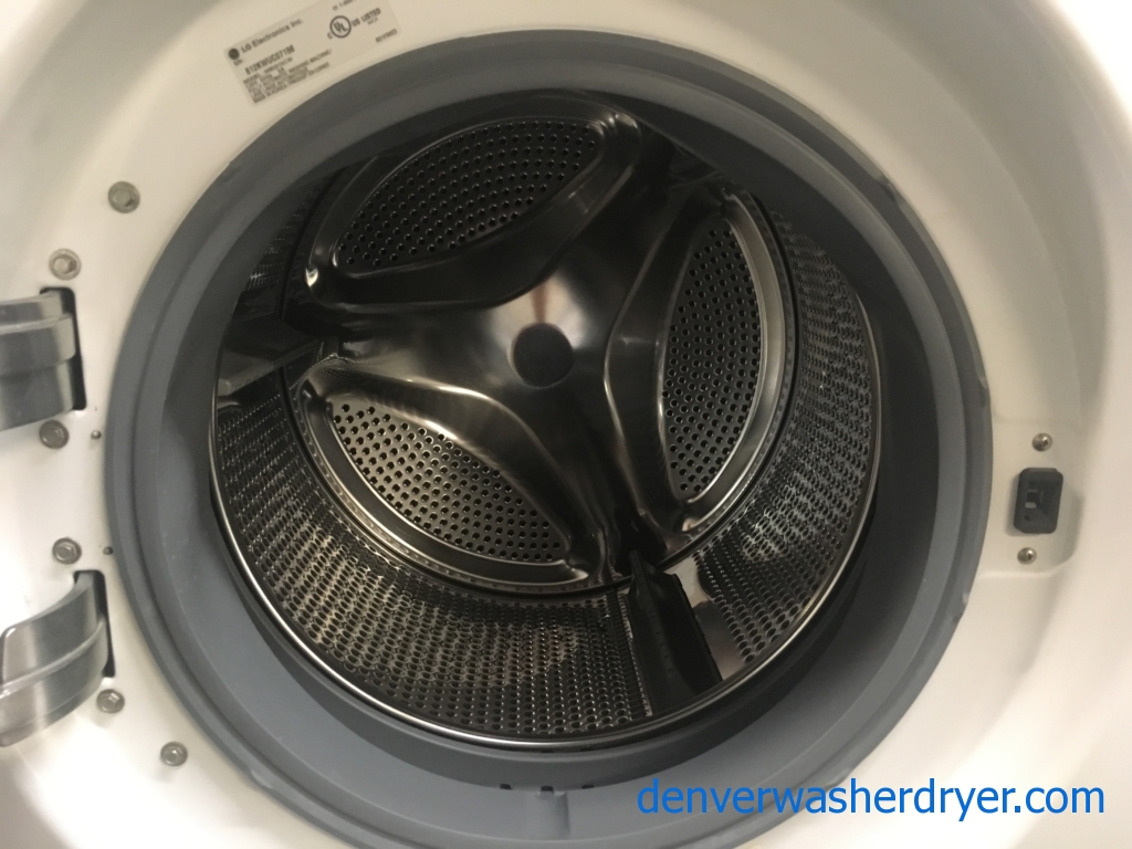 27″ LG HE Front-Load Stackable Direct-Drive Washer & Electric Dryer, 1-Year Warranty