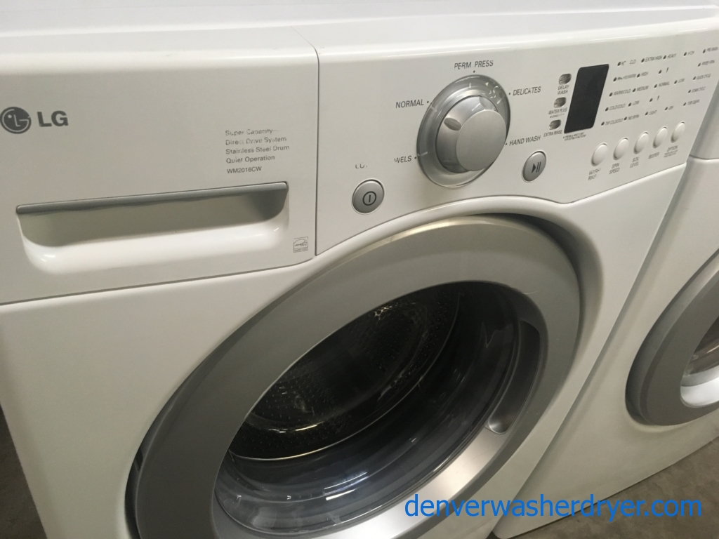 27″ LG HE Front-Load Stackable Direct-Drive Washer & Electric Dryer, 1-Year Warranty