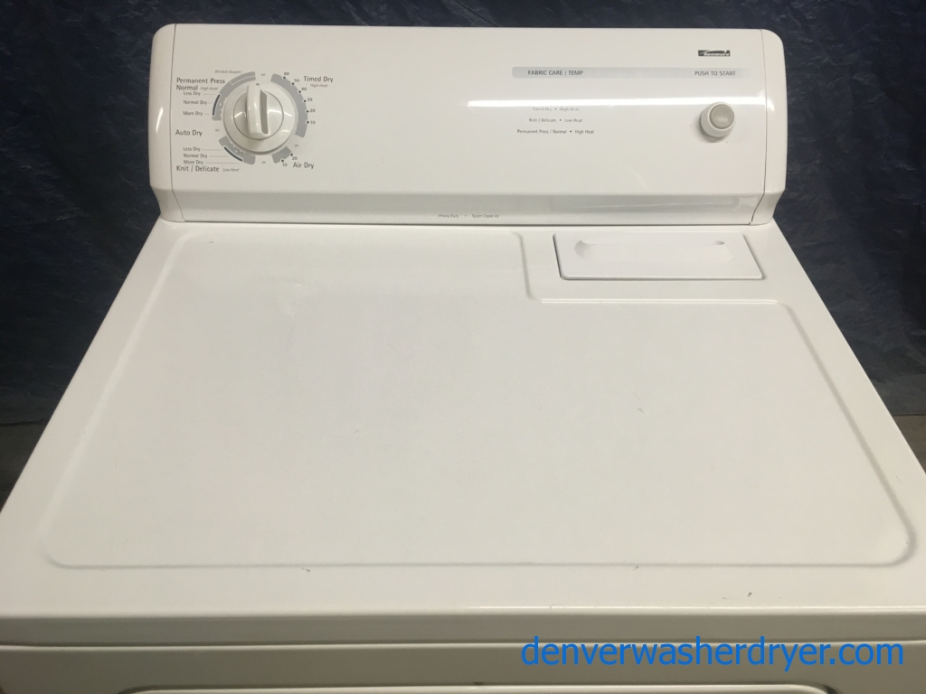 Quality Refurbished 29″ Kenmore Heavy-Duty Super Capacity Electric Dryer, 1-Year Warranty