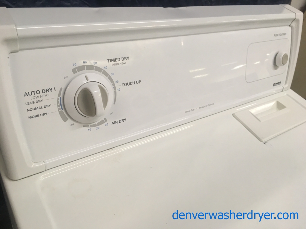 XL-Capacity 29″ Quality Refurbished Kenmore Heavy-Duty Electric “Flat-Back” Dryer, 1-Year Warranty