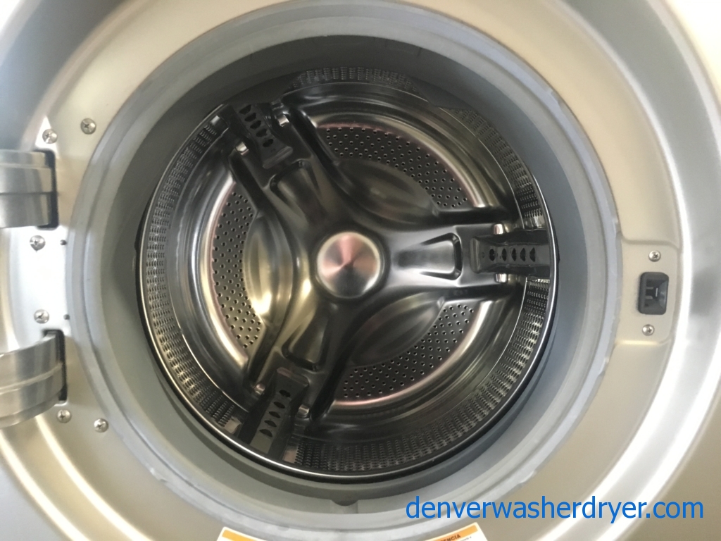 Quality Refurbished 27″ LG Front-Load Stackable Direct-Drive Washer & Electric Dryer Set w/Pedestals, 1-Year Warranty