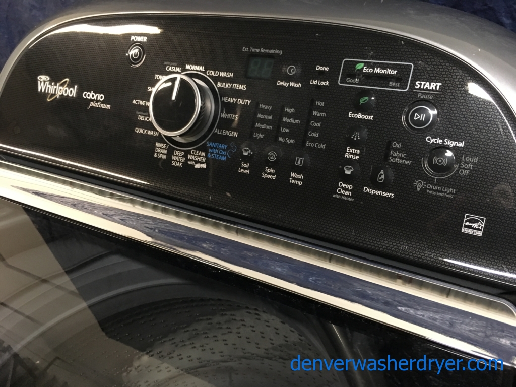 27″ Quality Refurbished HE Whirlpool Cabrio Top-Load Direct-Drive Washer, 1-Year Warranty