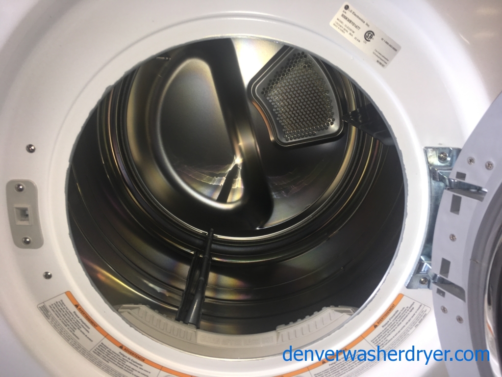 Quality Refurbished 27″ LG Front-Load Stackable Direct-Drive Washer w/Sanitary & Electric Dryer Set, 1-Year Warranty