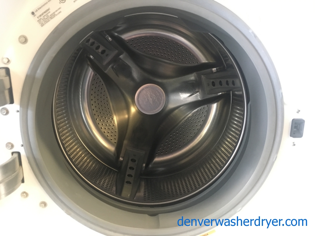 Quality Refurbished 27″ LG Front-Load Stackable Direct-Drive Washer w/Sanitary & Electric Dryer Set, 1-Year Warranty