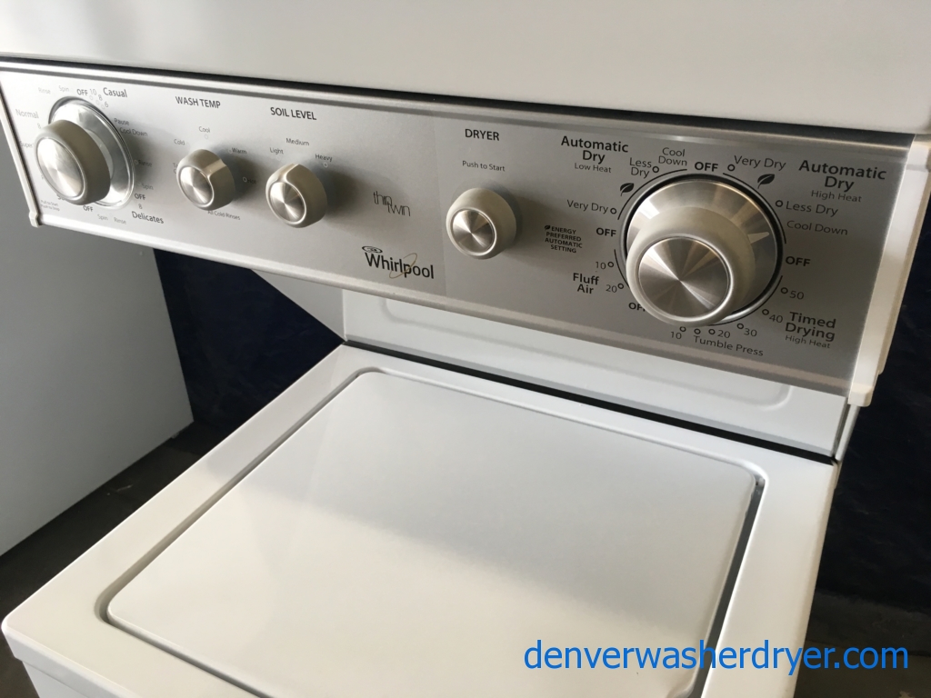 Large Images for BRANDNEW Whirlpool 24″ HeavyDuty Stacked Laundry Center w/DirectDrive Washer