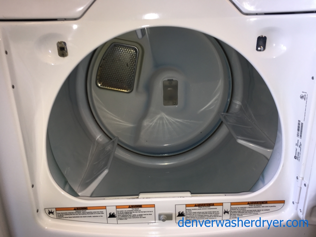 28″ HE Maytag Bravo Top-Load Direct-Drive Washer & Electric Dryer, 1-Year Warranty