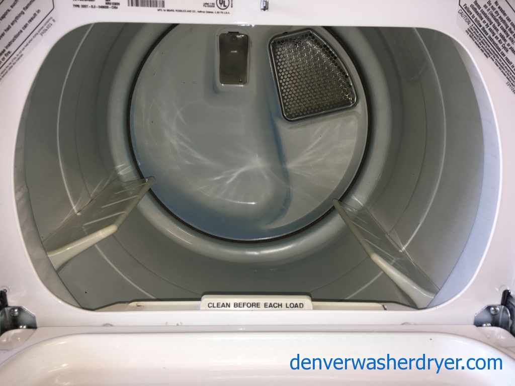 Heavy-Duty Kenmore Top-Load Washer with Agitator & Electric Dryer, 1-Year Warranty